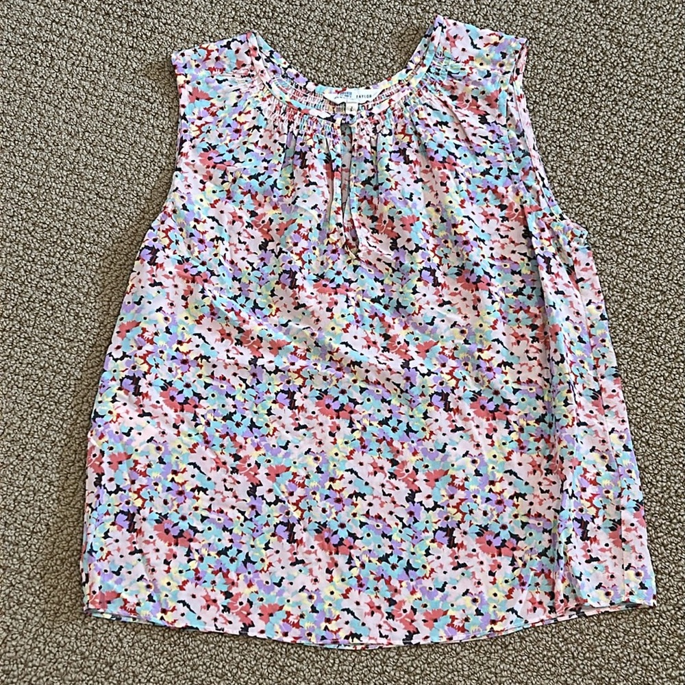 Rebecca Taylor Margo Floral Silk Sleeveless Top size 2